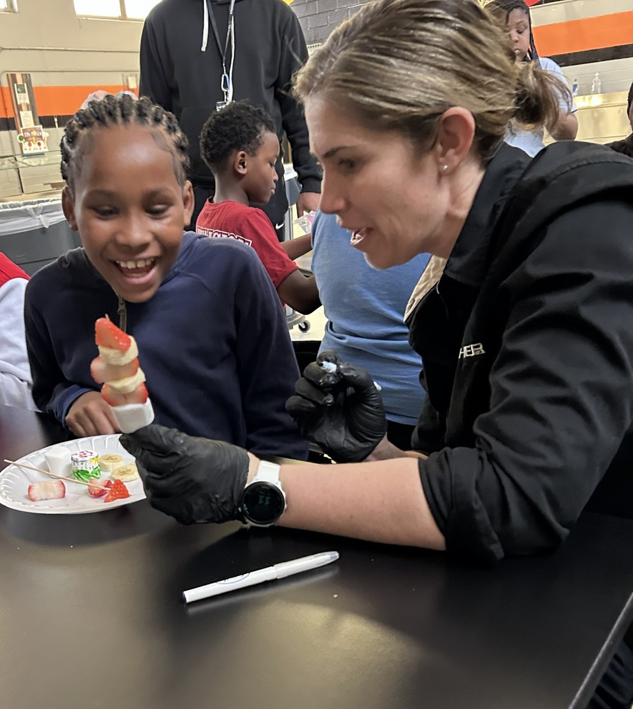 Chef Cory and Director Tabbert created Cat in the Hat Kabobs with students at FPE. 