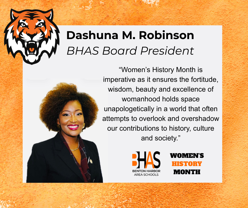 Dashuna Robinson Board President Women's History Month