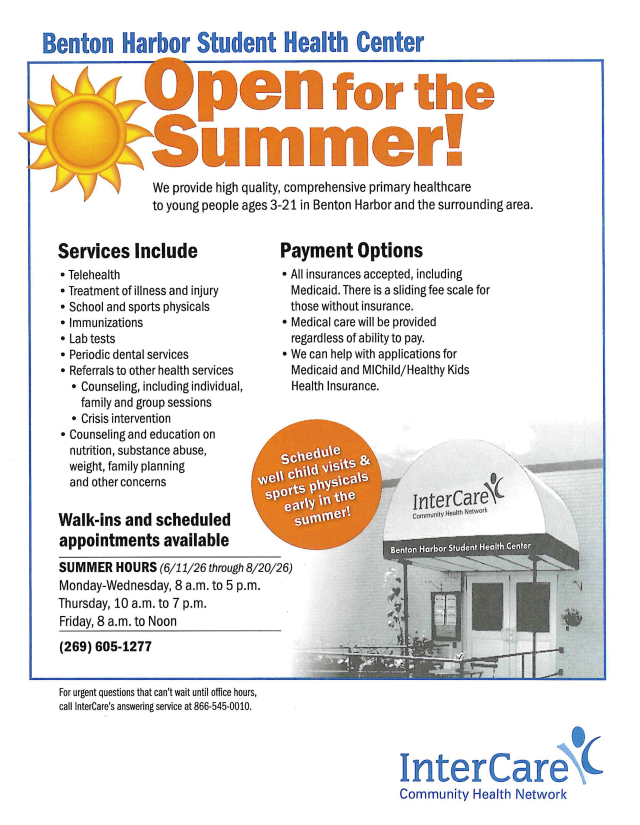 While school might be out, we are glad to inform that the Student Health Center is open all summer! Their summer hours start June 11 and are as follows: Monday-Wednesday 8:00am-5:00pm Thursday  from 10:00am-7:00pm  Friday 8:00am-12:00pm