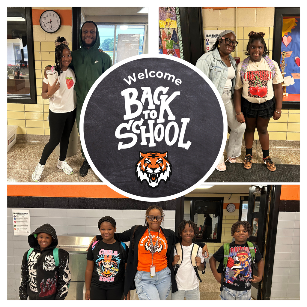 Welcome Back to School collage featuring Benton Harbor Area Schools students, families, and staff smiling together on the first day of school.