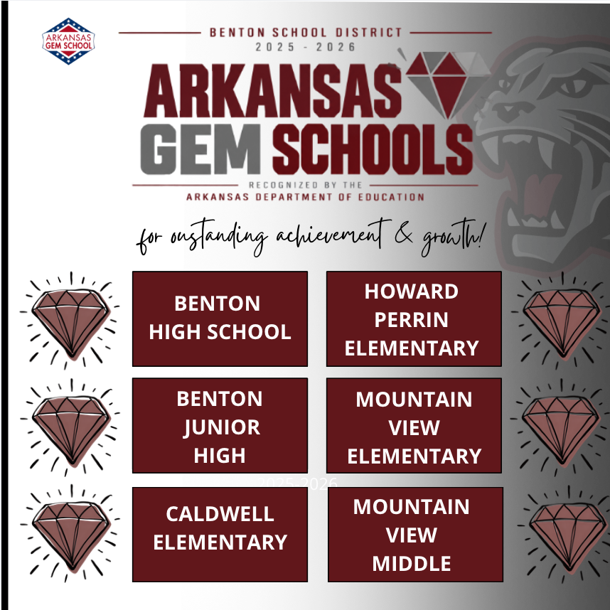6 benton school named Arkansas Gem Schools