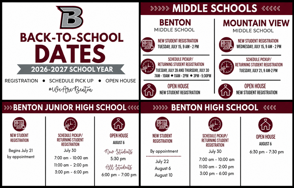 Secondary Important Dates for 26-27 School Year
