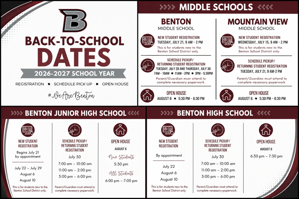 Secondary Important Dates for 26-27 School Year