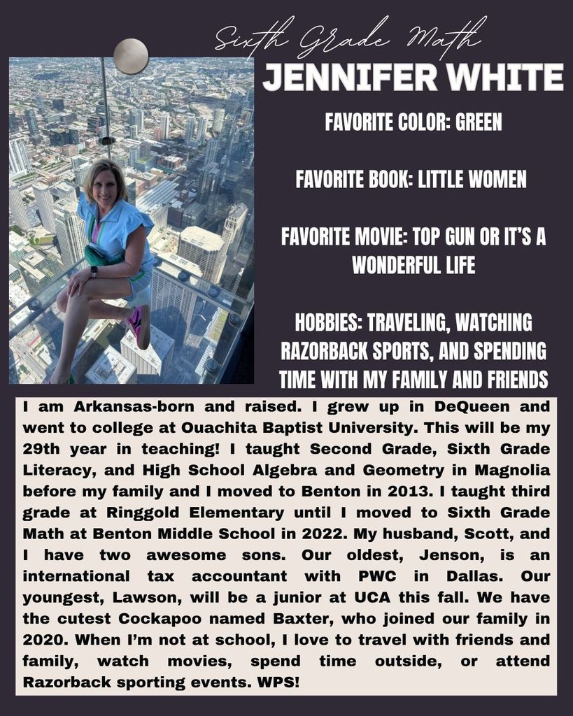 sixth grade math jennifer white