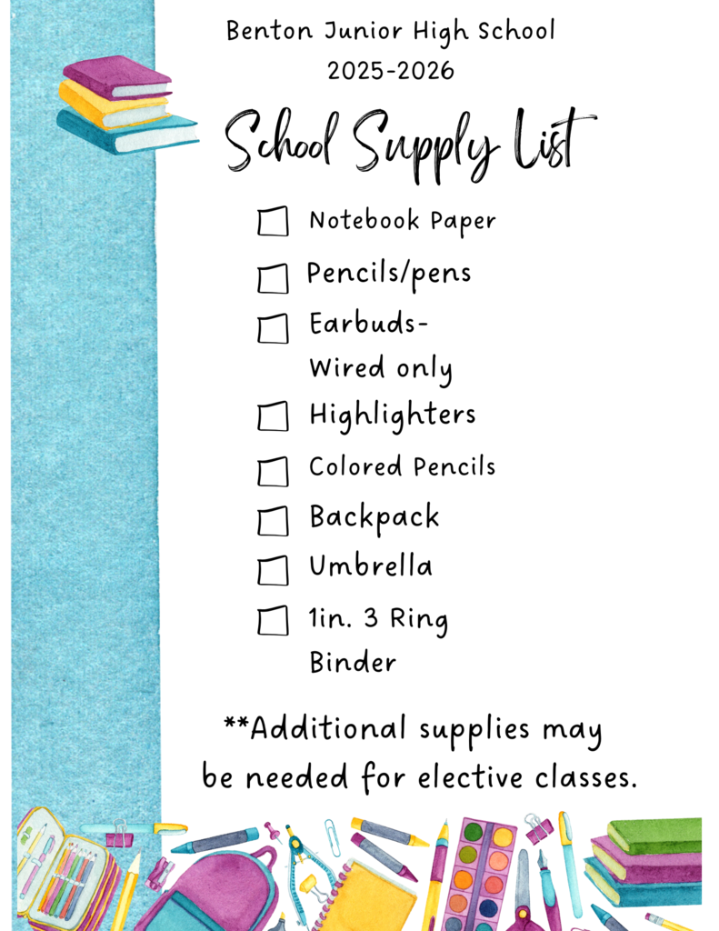 Colorful Watercolor Classroom School Supply List