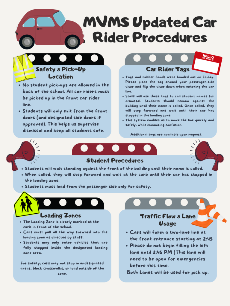 MVMS updatedf car rider procedures