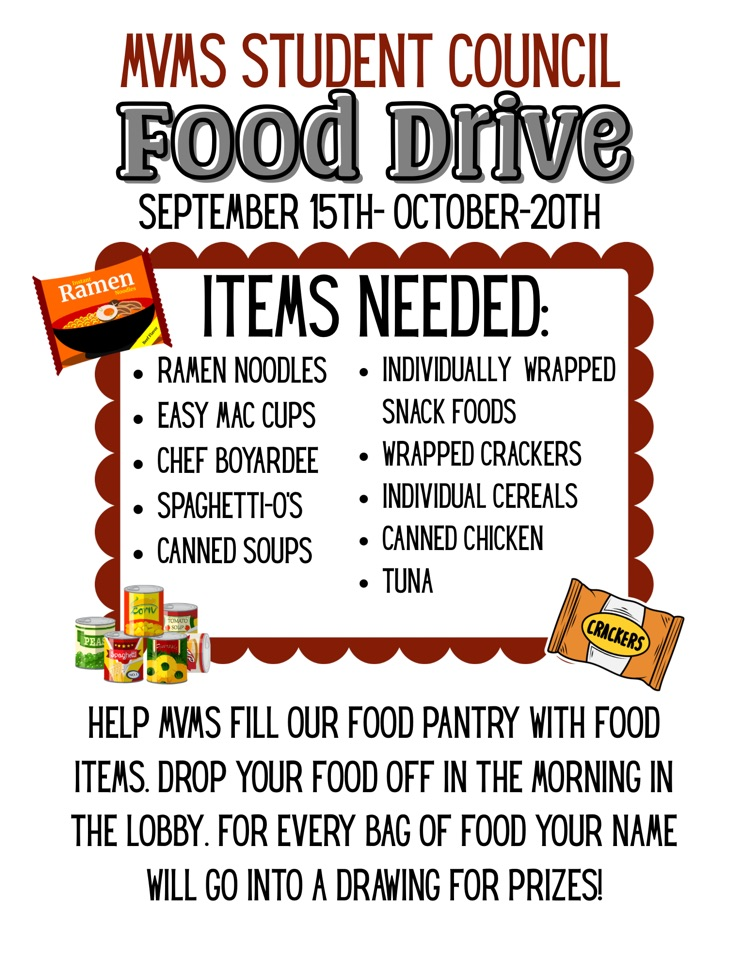 MVMS student council food drive