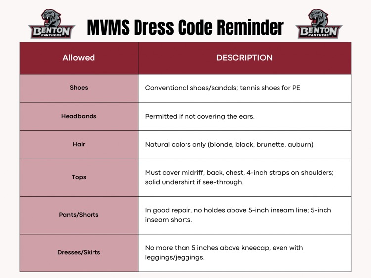 MVMS dress code 