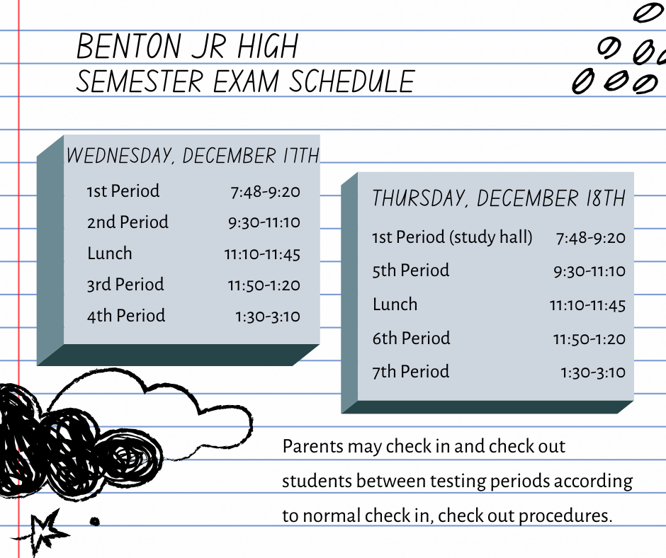 BJHS Semester Exam Schedule