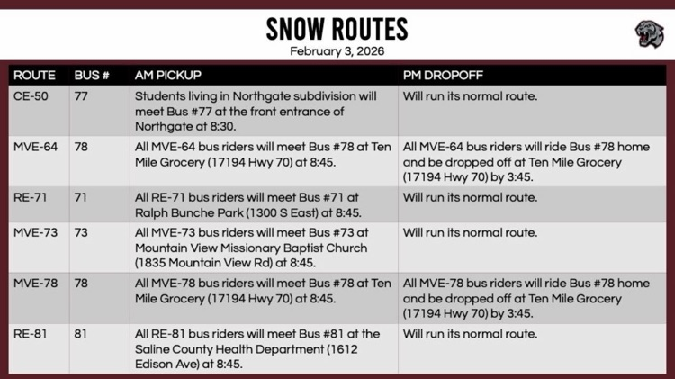 Benton school district bus routes for tomorrow 