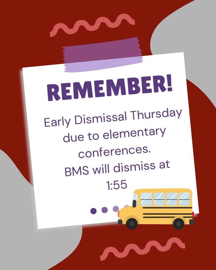 Early Dismissal Thursday due to elementary