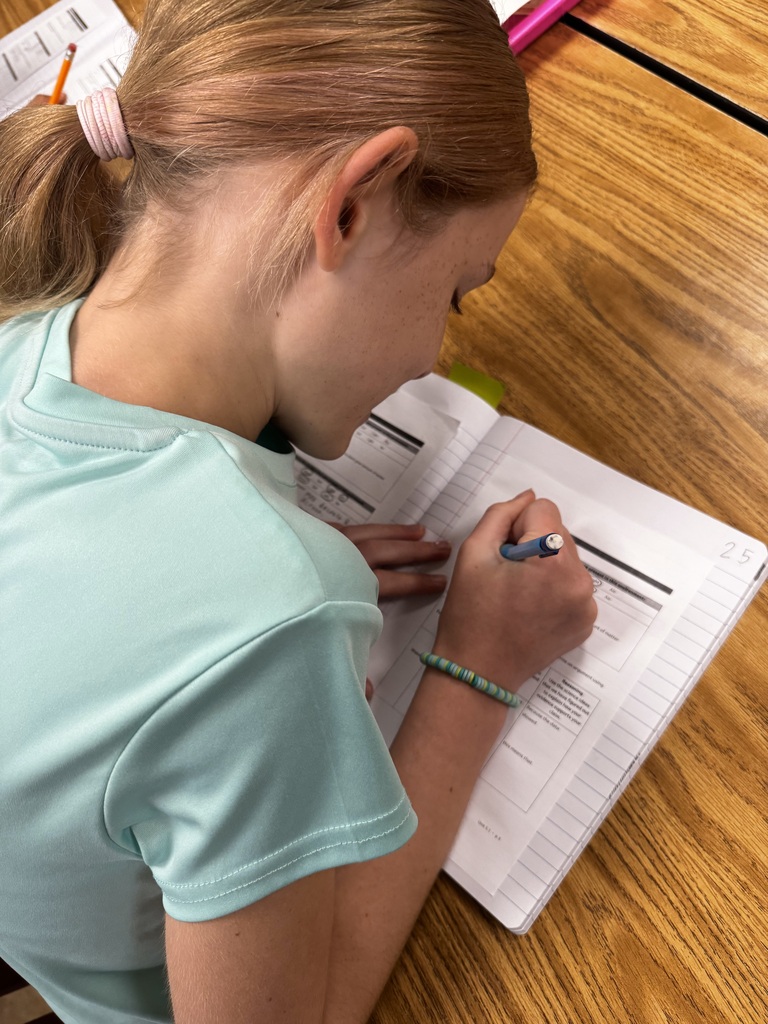A student working on a science project