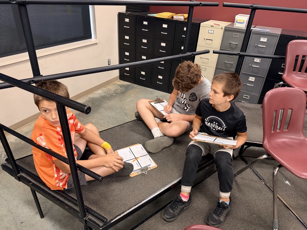 Students around the choir room playing rock, paper, scissors that has been adapted into a rhythm game