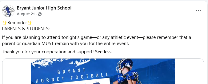 Bryant Athletic Event Policy