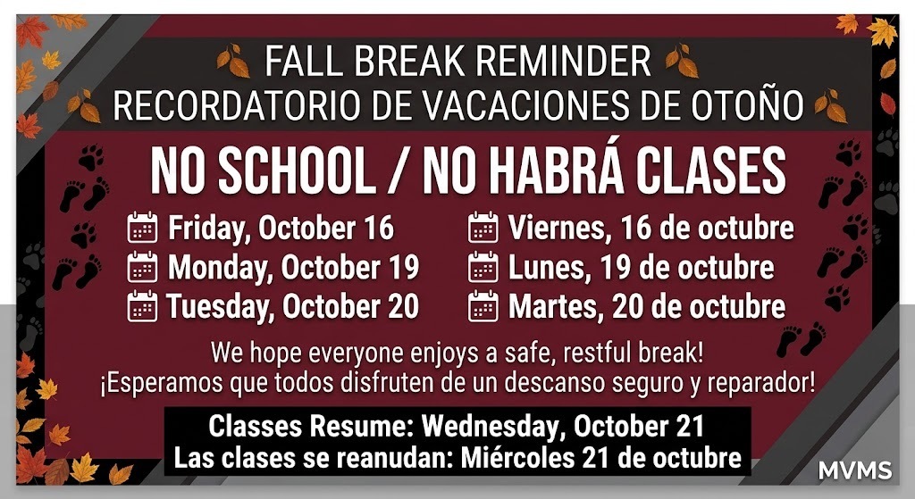 Fall Pre-Break Announcement