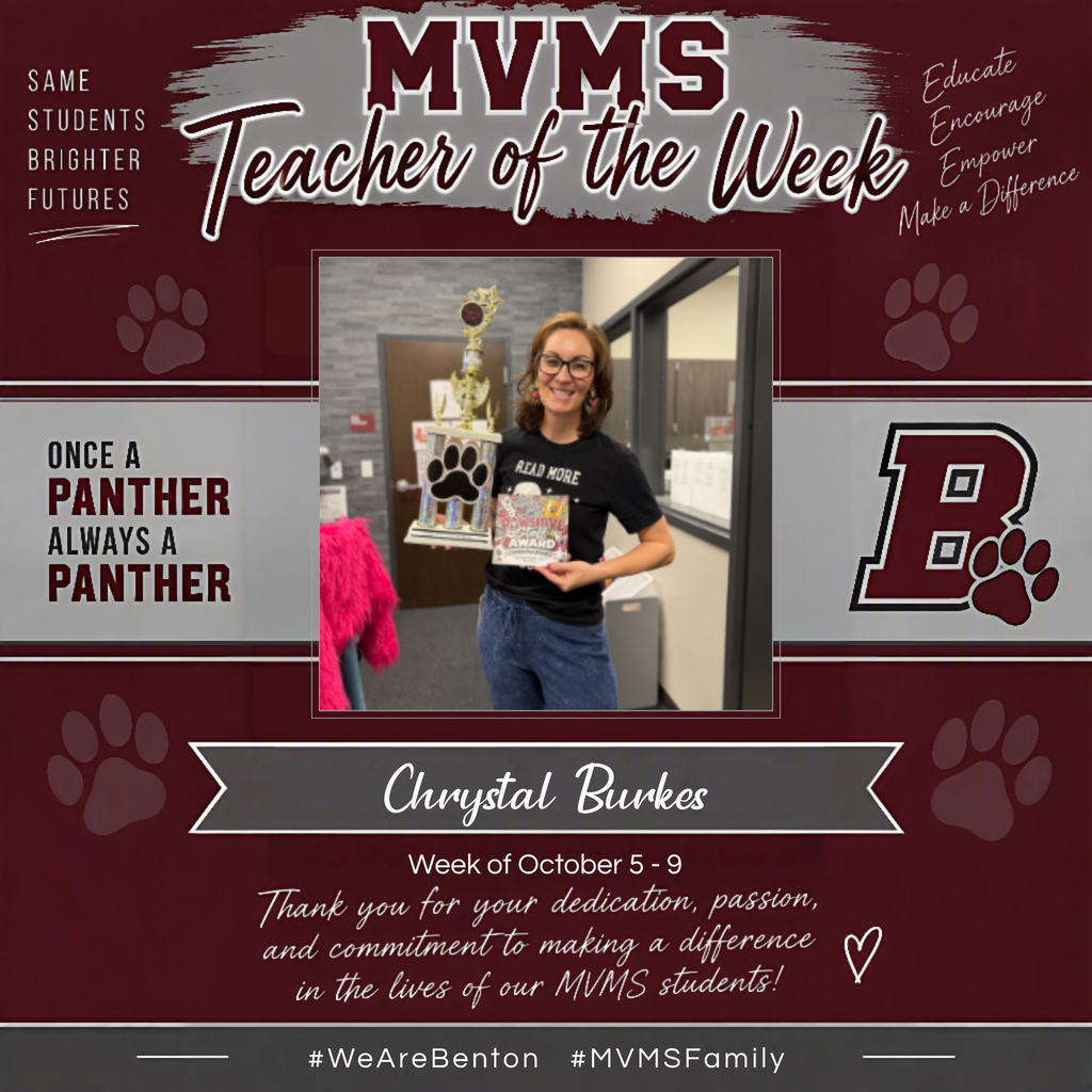 Teacher of the Week - Chrystal Burkes