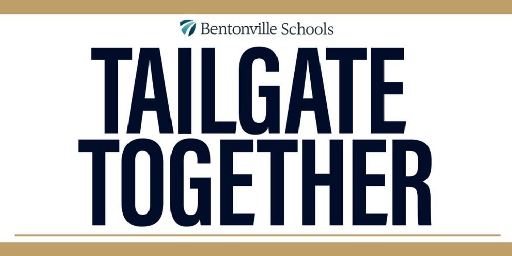 Tailgate together text under BSD logo with a gold line on the top and bottom