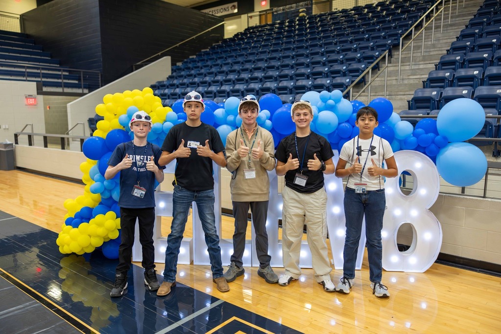 Students pose together at career event fair event