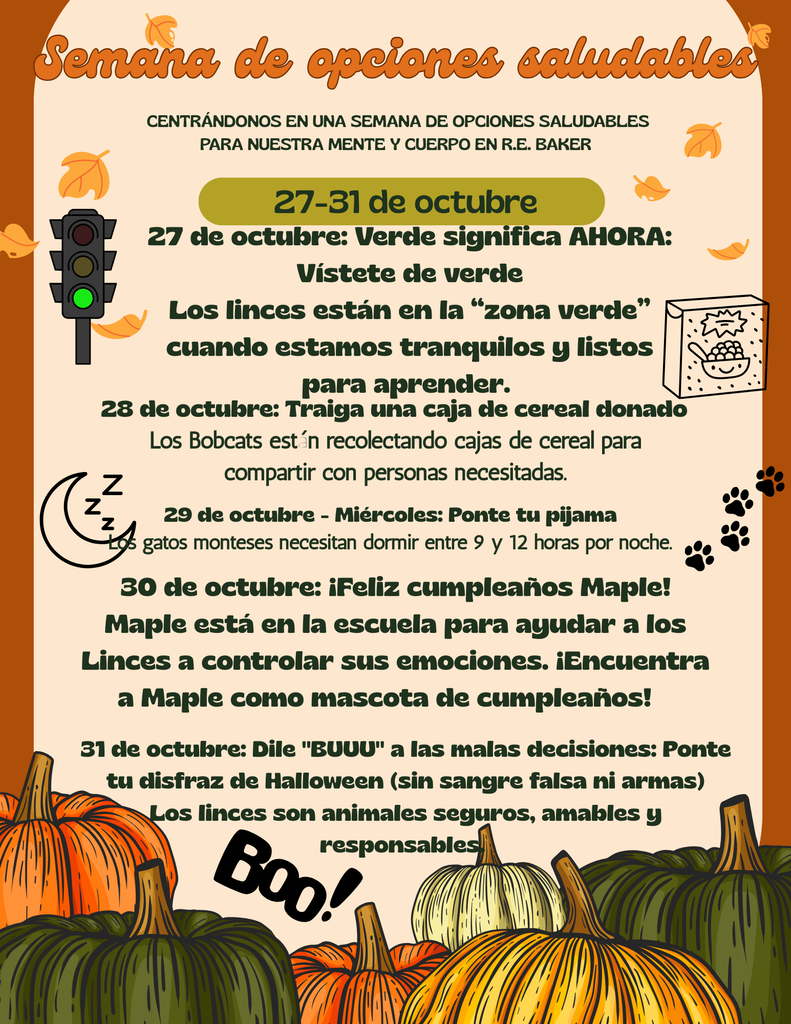 Spanish Healthy Choices Week Flyer