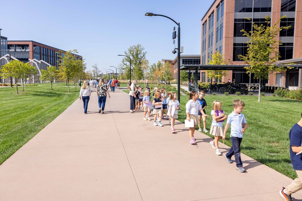 Students studying on the Walmart home campus