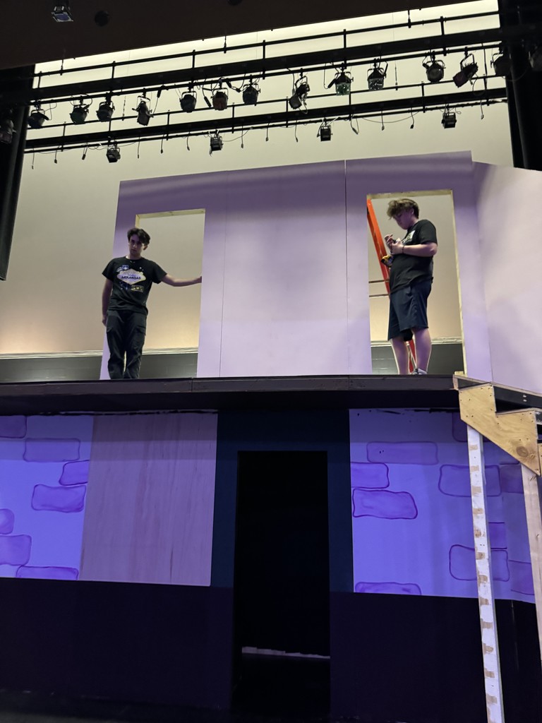 Students work on the set for Arsenic & Old Lace, premiering on Oct. 30.