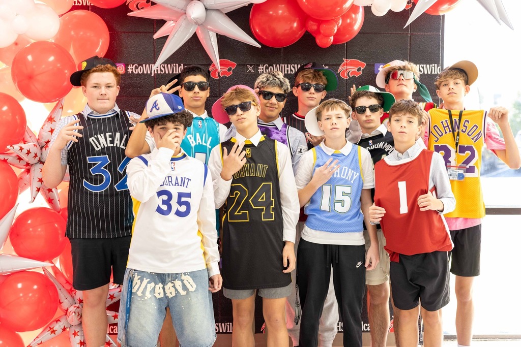 Students dressed in Halloween costumes