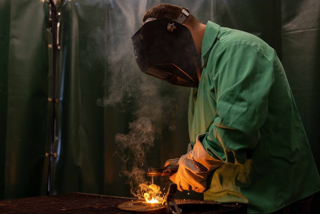 Student welding