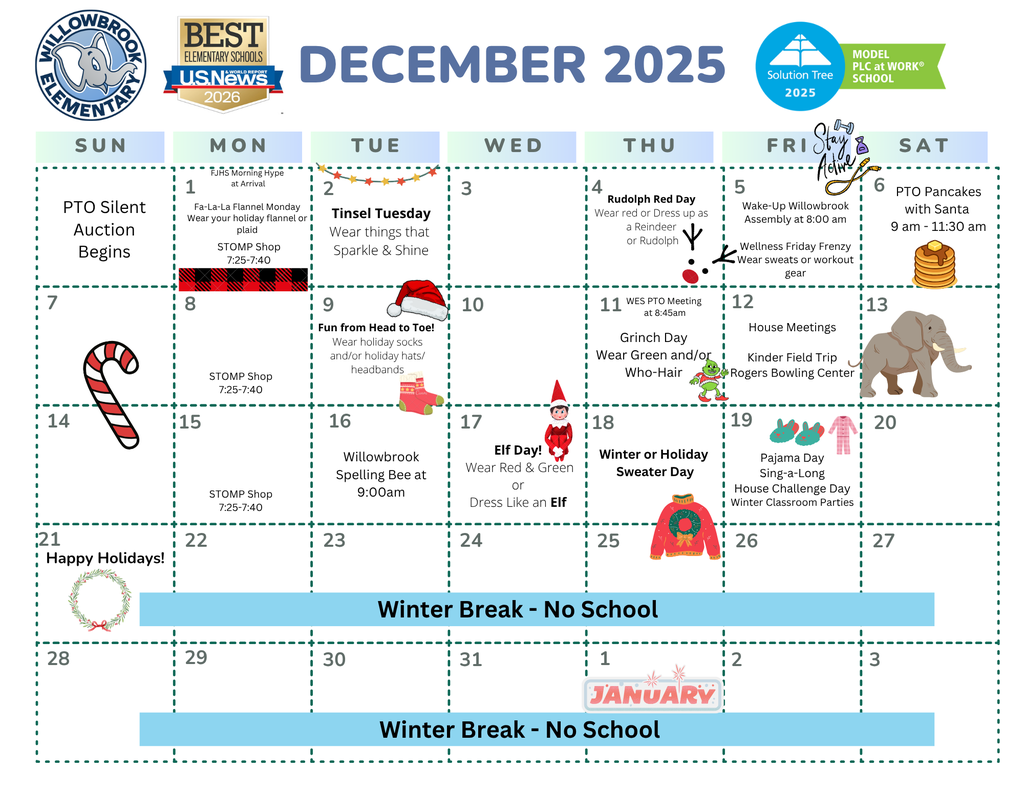 December 2025 Parent Calendar