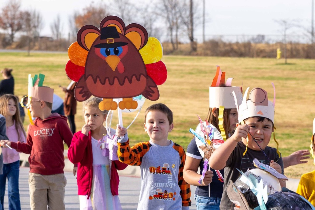 Students in a Thanksgiving Day Parade