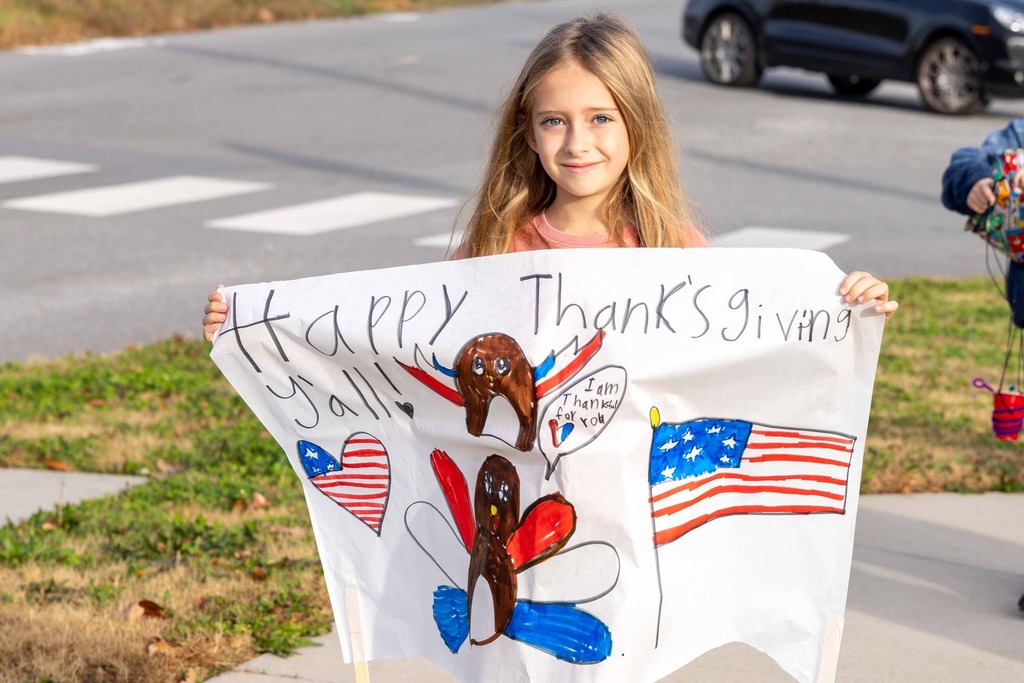 Students in a Thanksgiving Day Parade