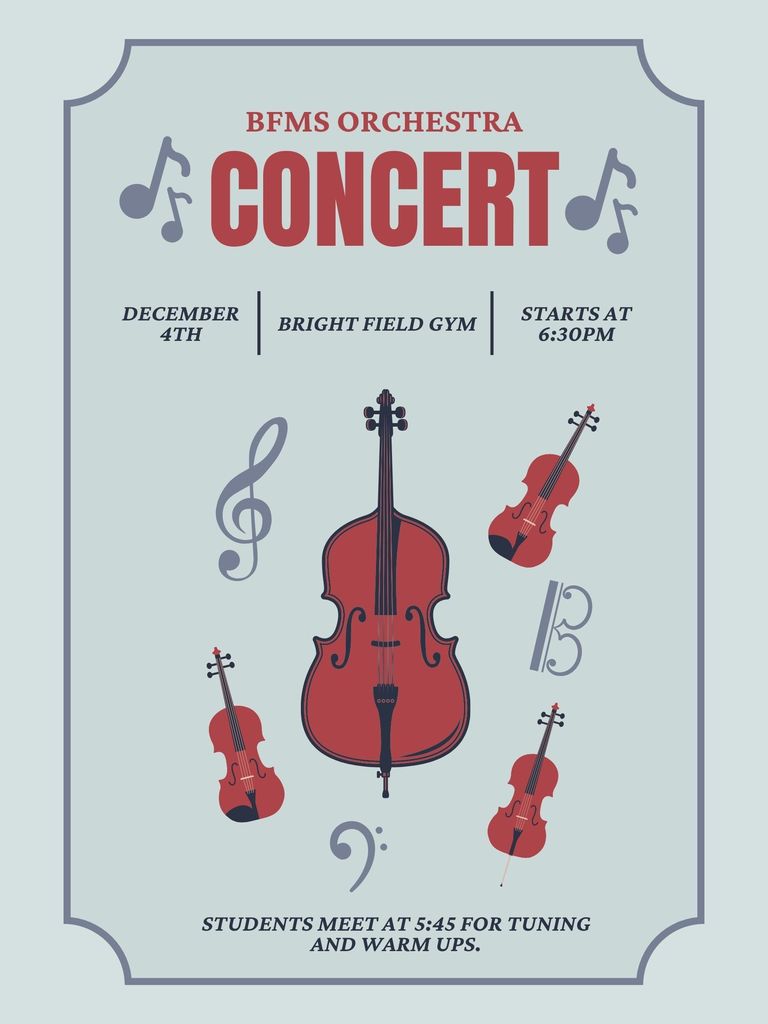 Orchestra Concert December 4th at 6:30 PM