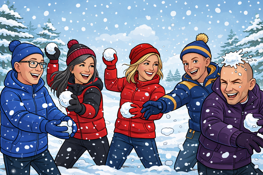 Principals in a snowball fight