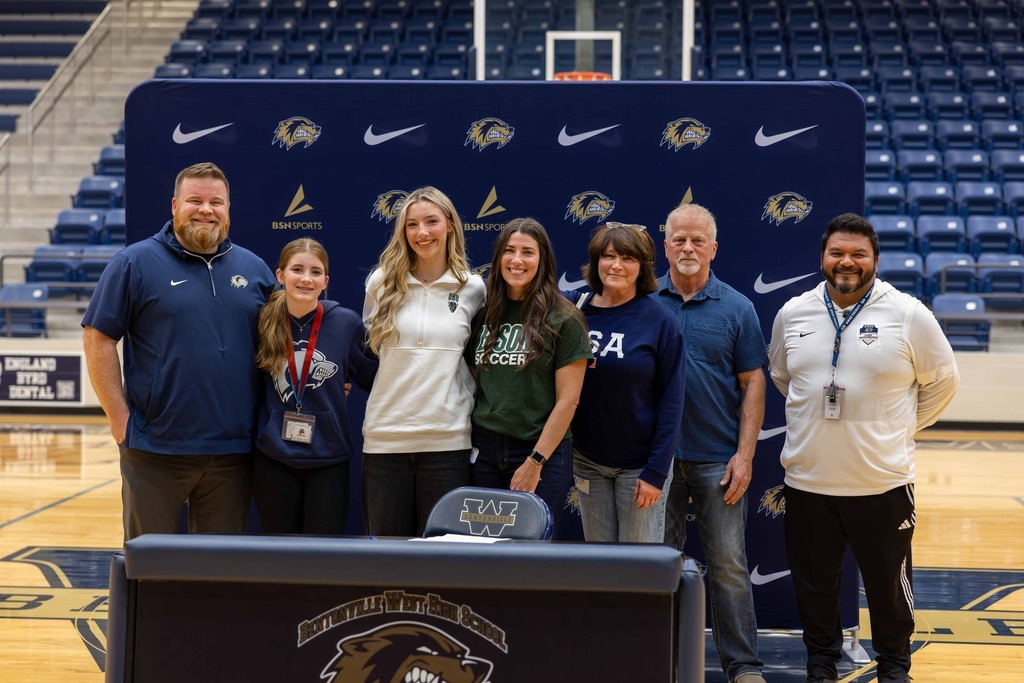 Student-athlete signing to play athletics in college