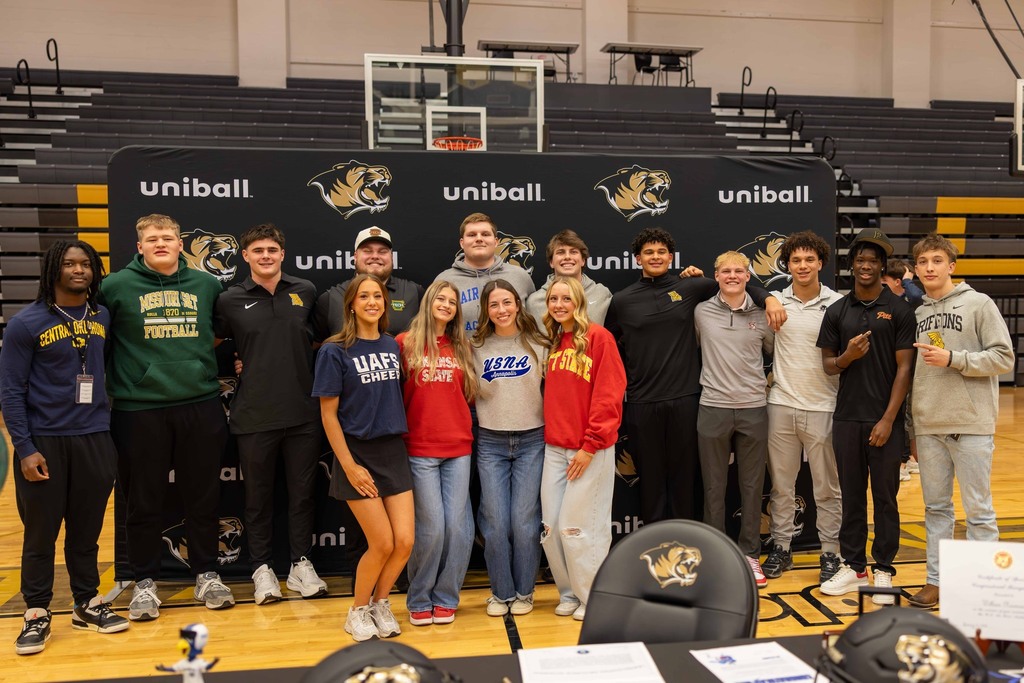 Student-athletes posing for a photo