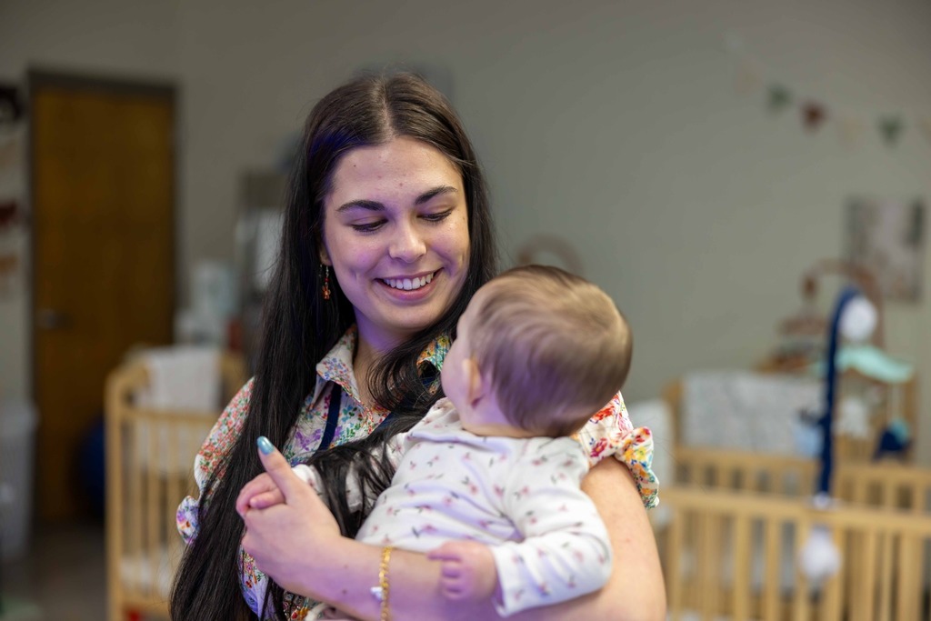 Bentonville West High Schools students with toddler and babies
