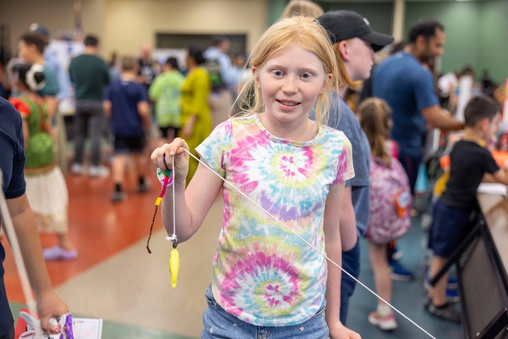 Student at elementary cultural fair