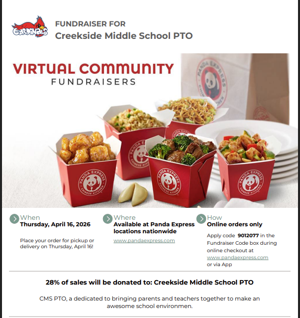 Online Orders Only!  Apply code: 9012077 in fundraiser code box during online checkout