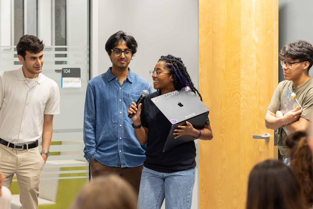 Instructor speaking to students at AI Summer Camp