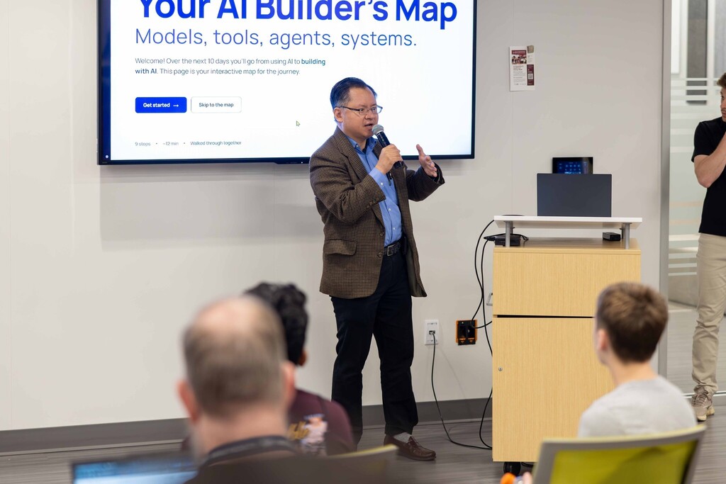 Instructor speaking to students at AI Summer Camp
