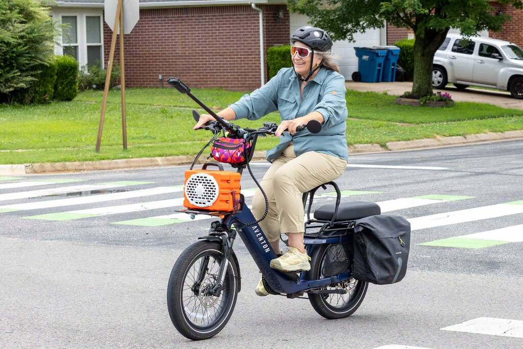 Woman on an electric bike