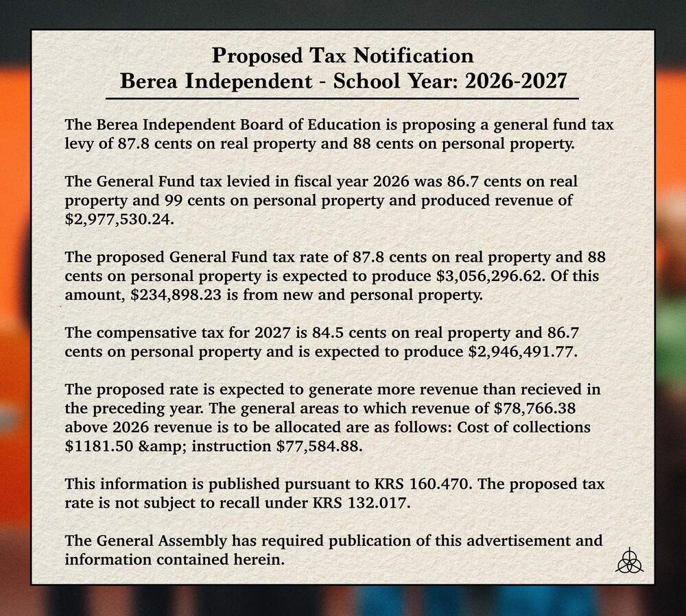Proposed Tax Notification