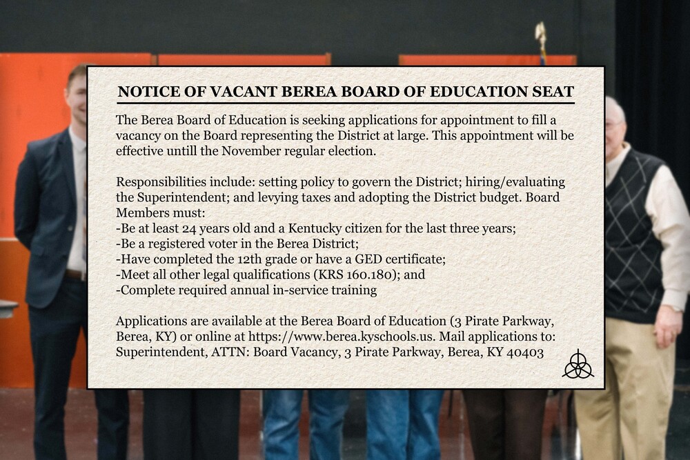 Notice of Vacant Berea Board of Education Seat