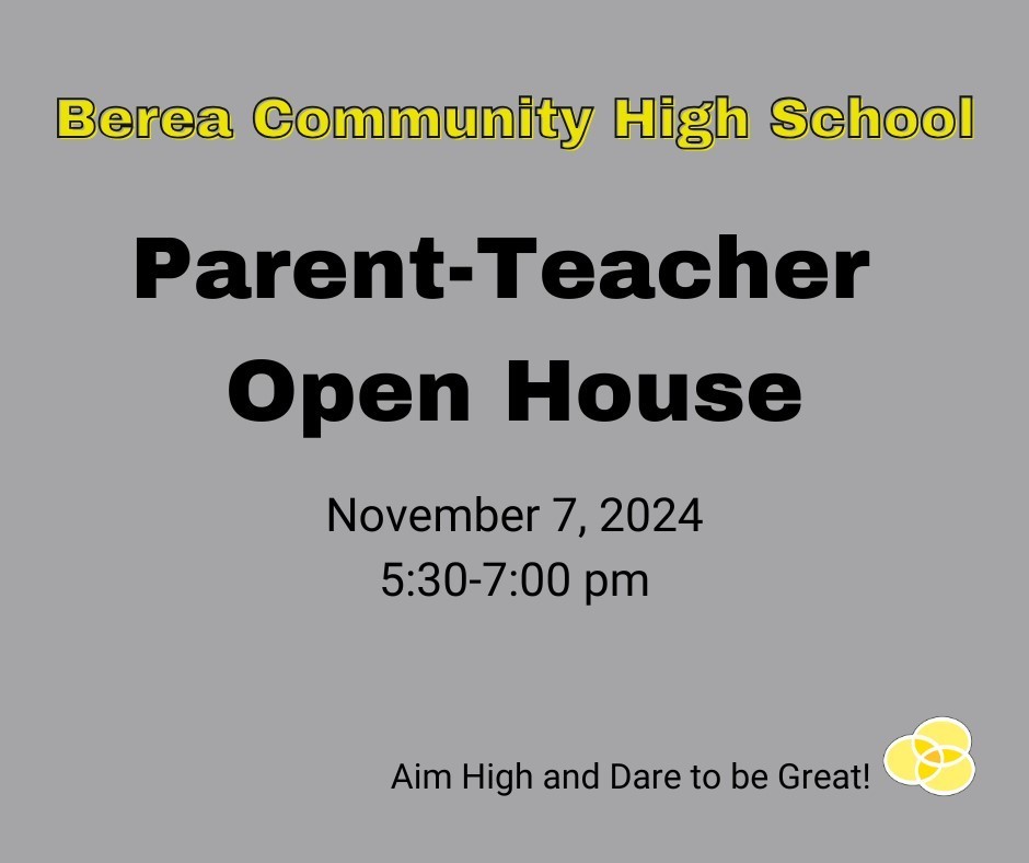Parents/Guardians, please join us at BCHS on November 7th for Parent-Teacher Open House. Our BCHS Faculty will be available to answer any questions/concerns you have about your student.