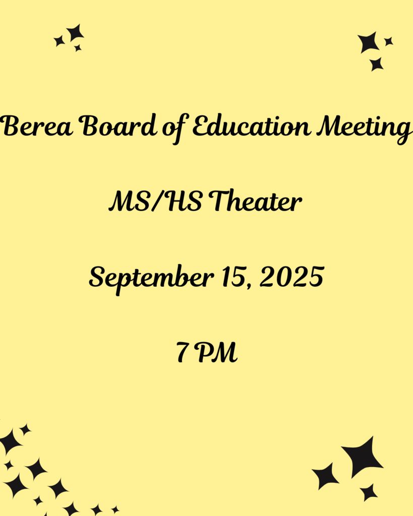 September's Berea Board of Education Meeting Announcement