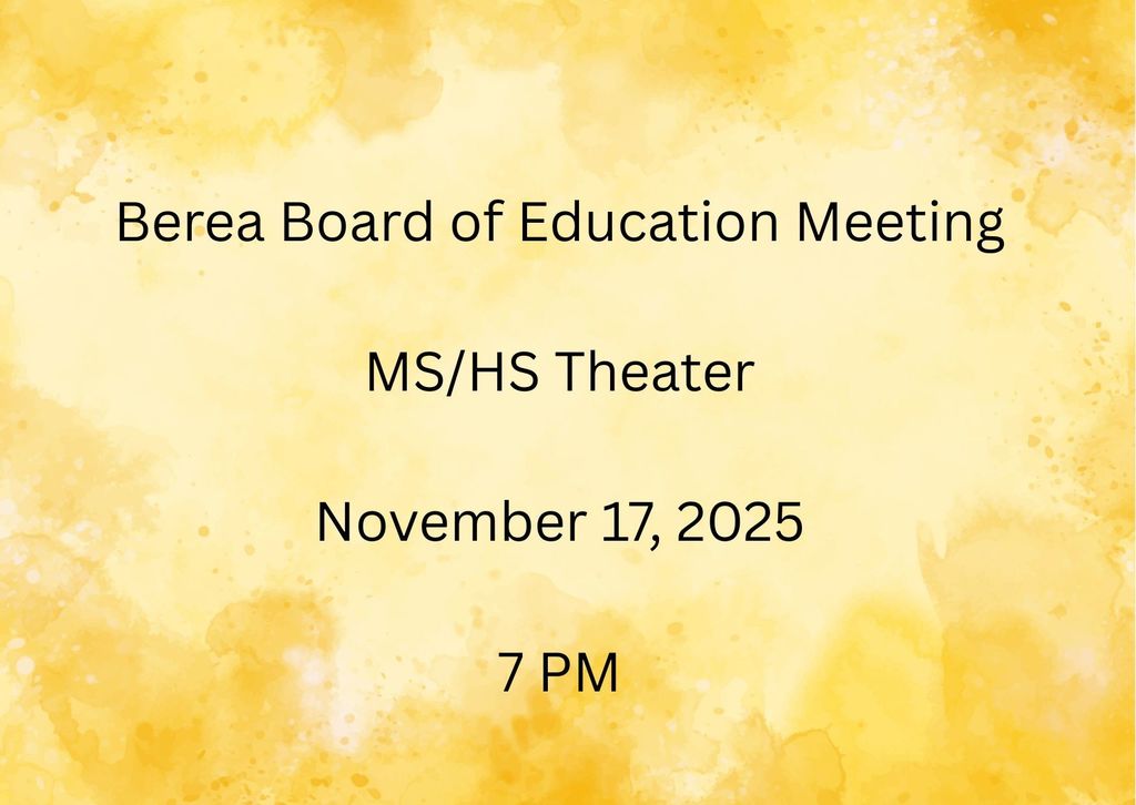 November's Berea Board of Education Meeting Announcement