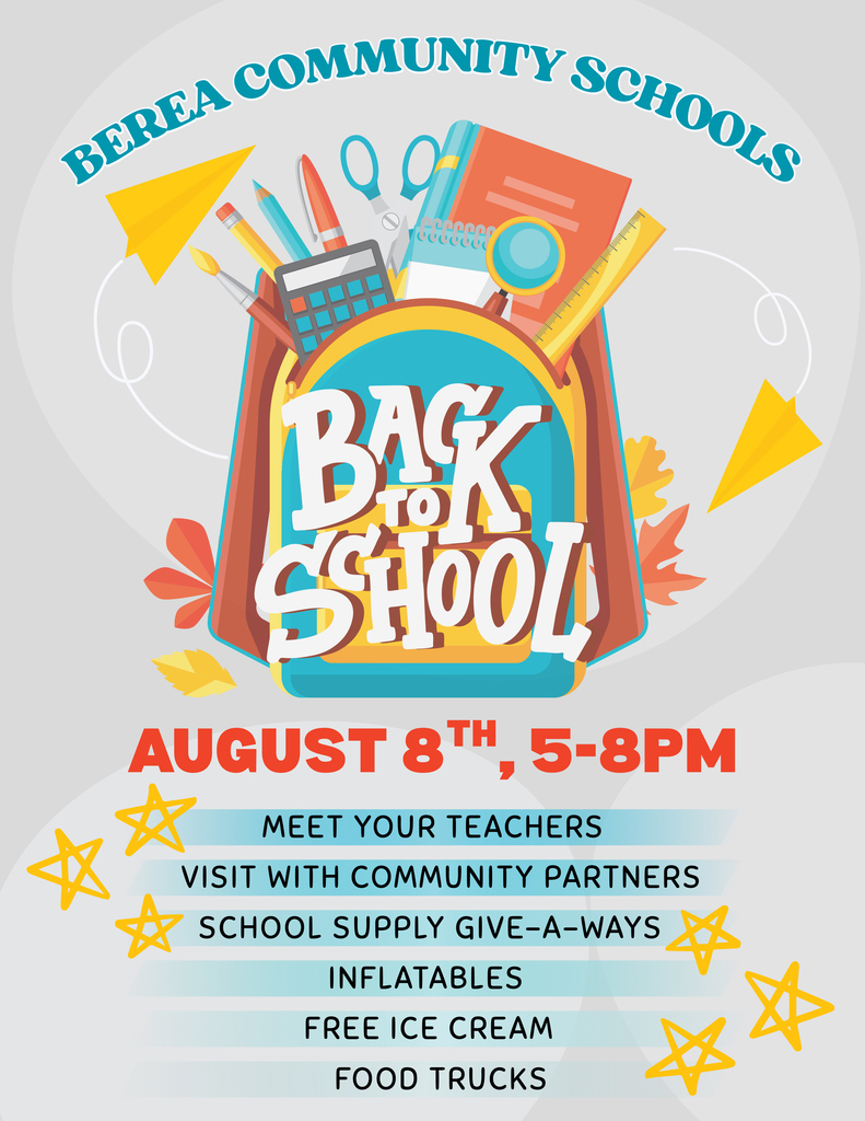 Back to School Night Announcement with backpack and school supplies as graphics