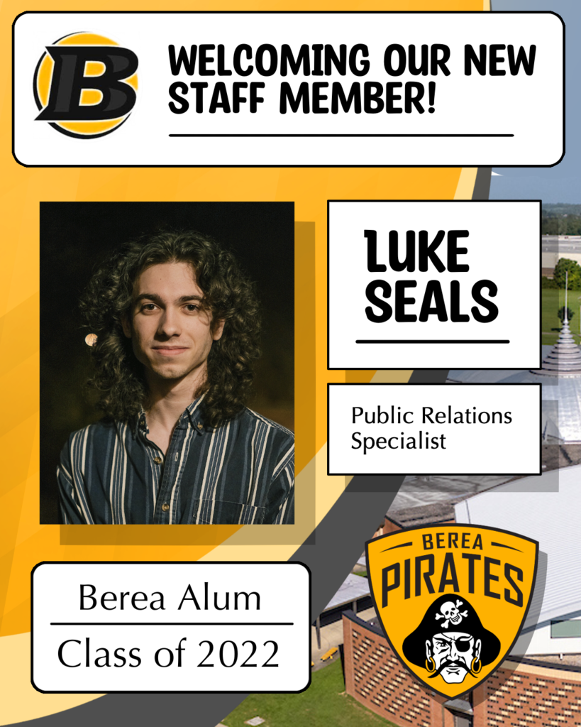 Announcement of new staff member, Luke Seals, new Public Relations Specialist.