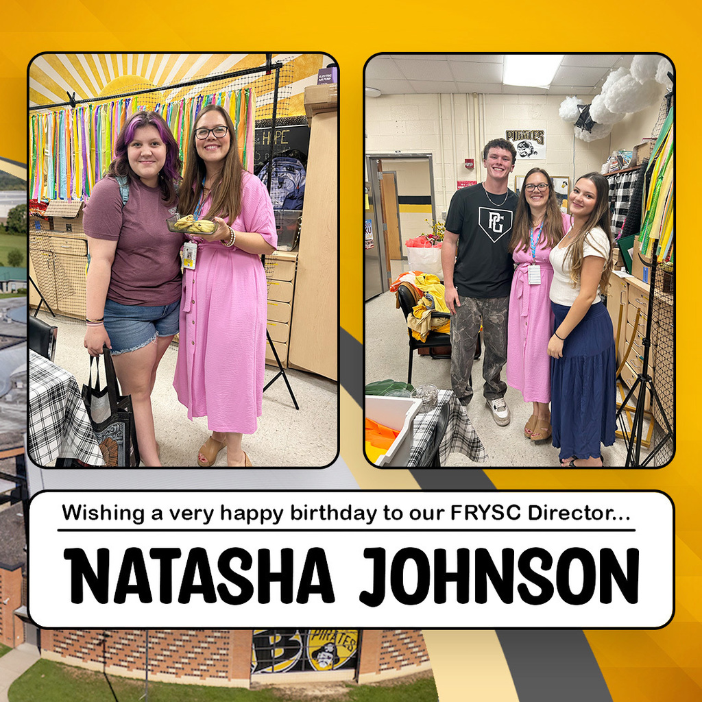 Graphic celebrating a staff member's birthday.