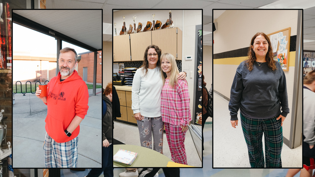 Photos of Teachers in the morning wearing their PJs