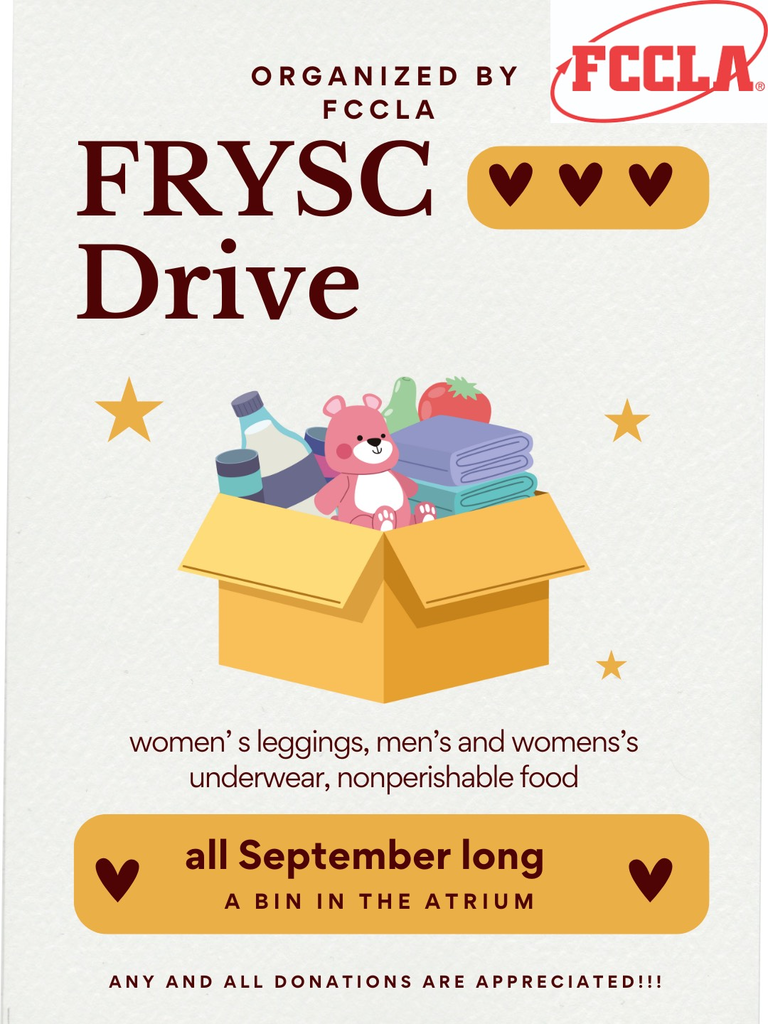 Poster promoting September FRYSC Drive